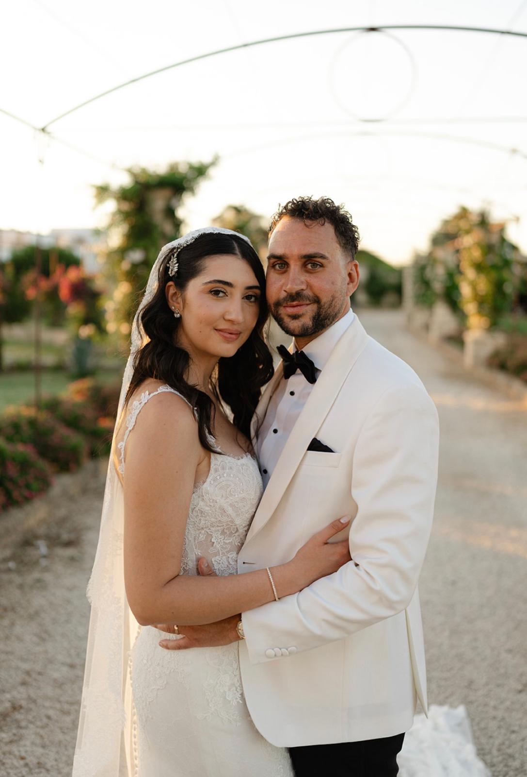 Cole and Claudia on their wedding day